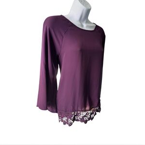 Papermoon Purple Blouse with Lace Bottom